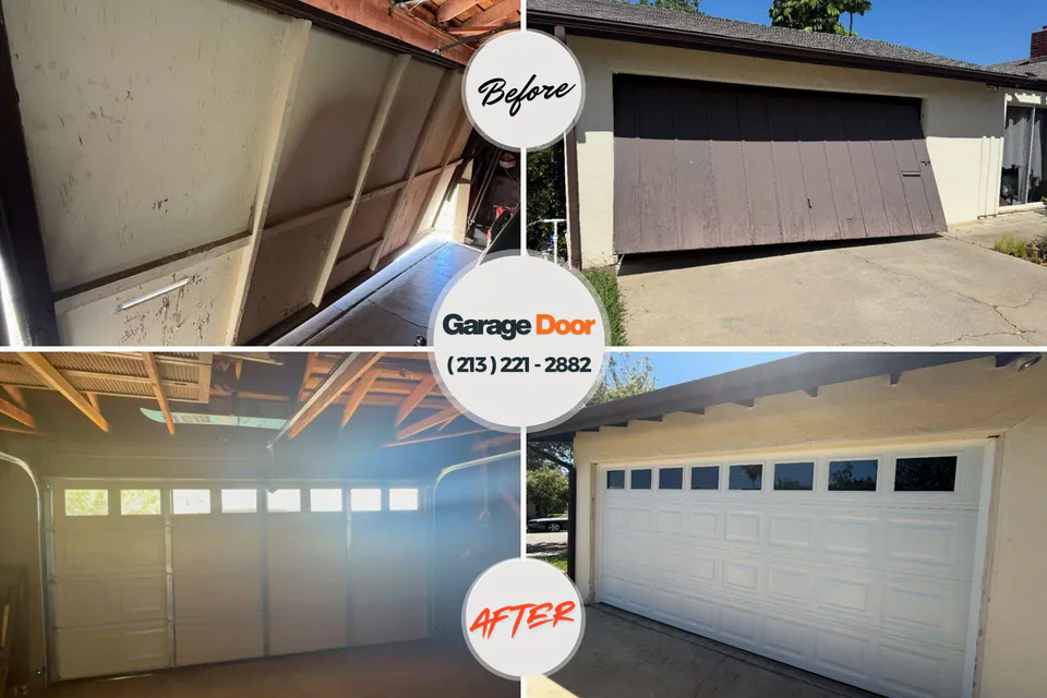 Before and after: garage door repair Bethel Park, PA